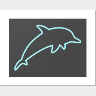 80's Gift 80s Retro Neon Sign Dolphin Posters and Art